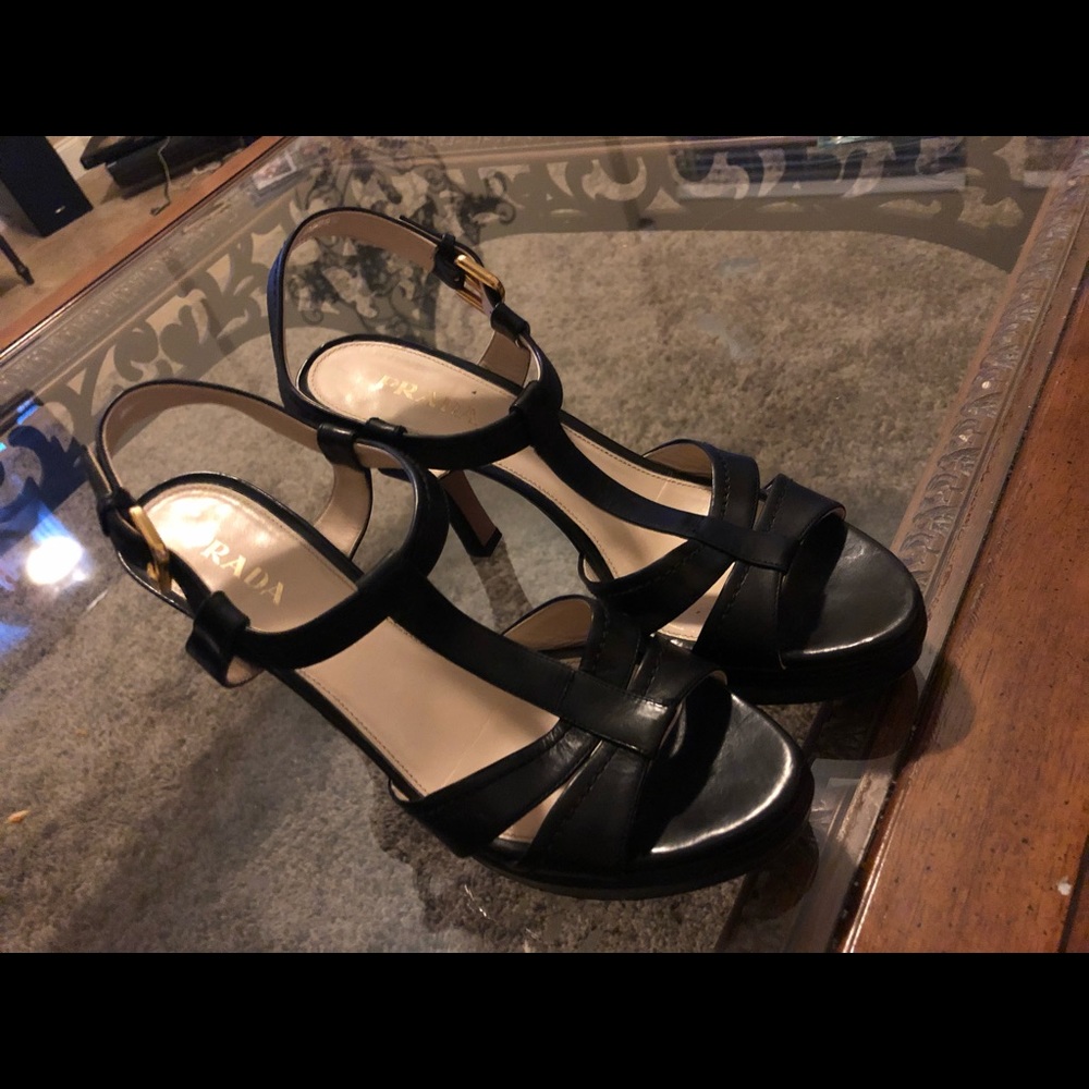 Black Prada open toe dress sandals - Picture 2 of 6